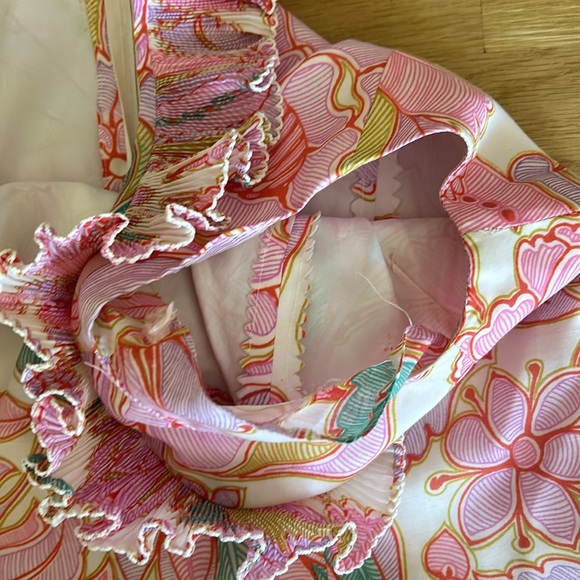 Carnegie of London Vintage Floral Pink Green Yellow Dress Women’s Size 18 - Picture 11 of 16